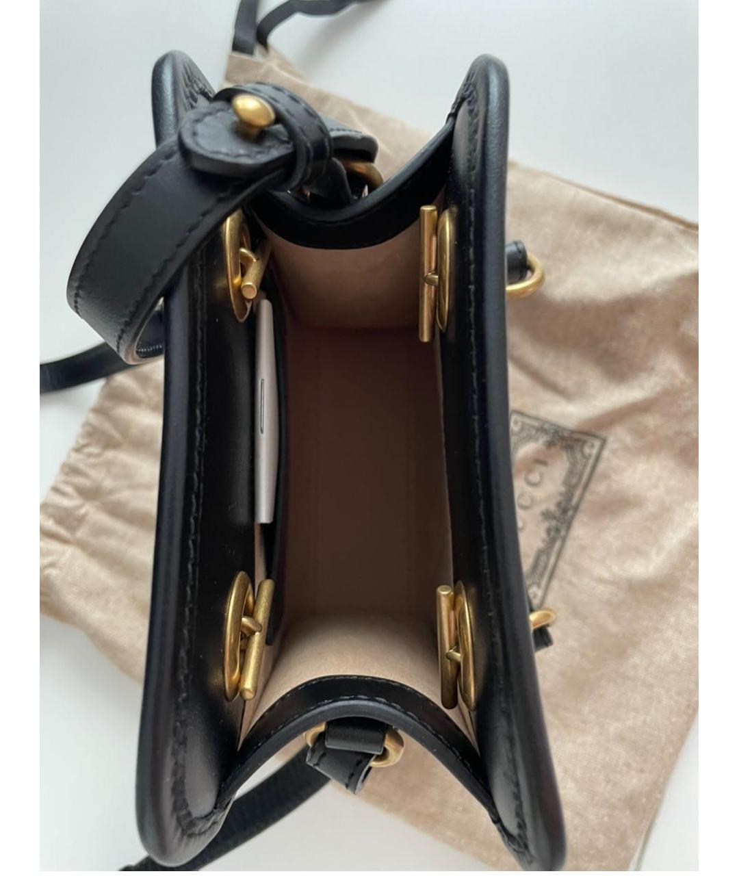 GUCCI Черная кожаная сумка через плечо, фото 4