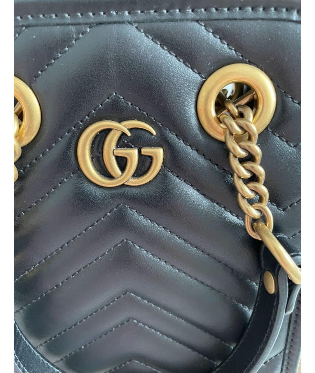 GUCCI Черная кожаная сумка через плечо, фото 8