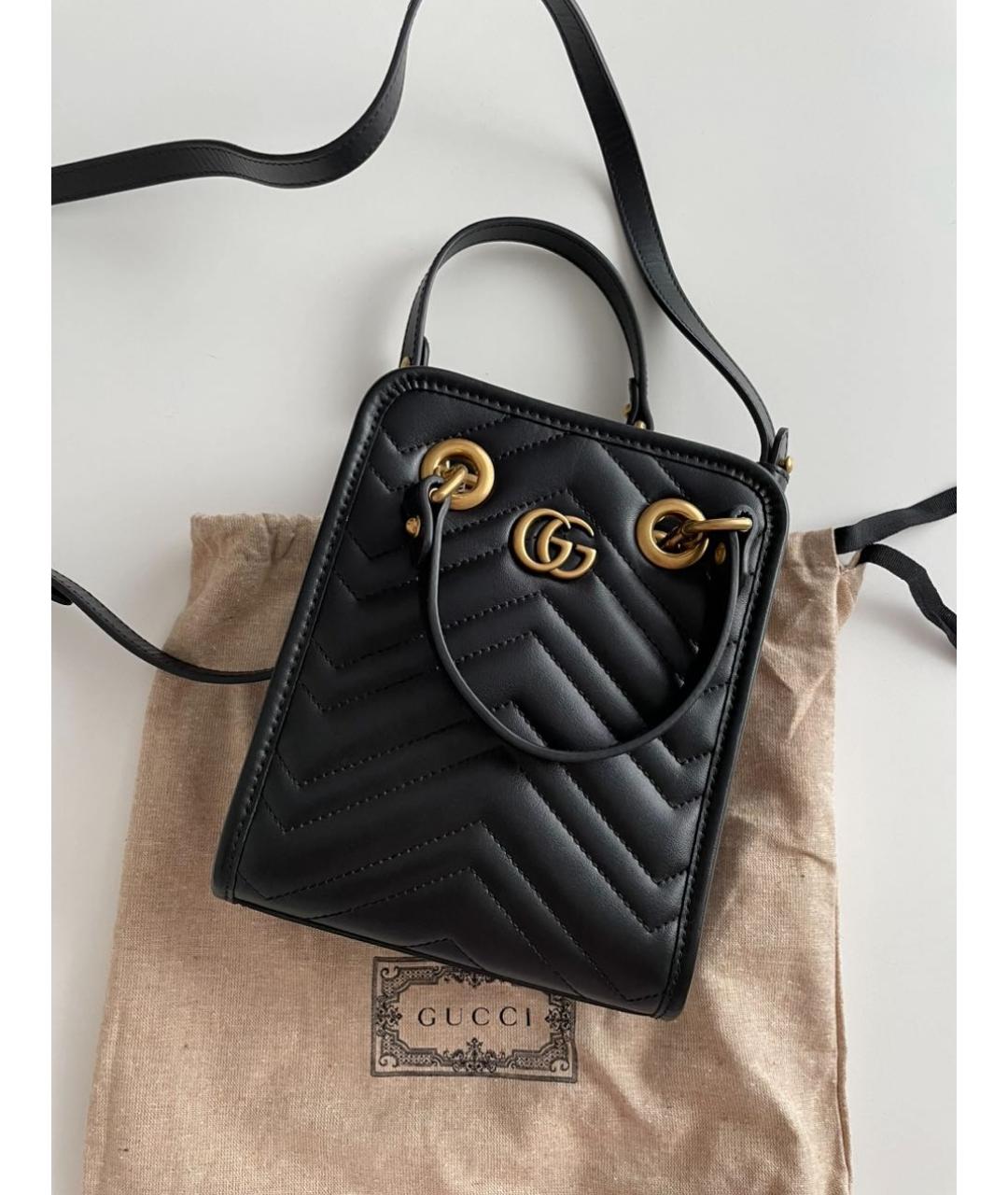 GUCCI Черная кожаная сумка через плечо, фото 2
