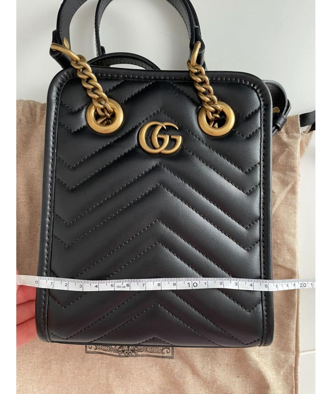 GUCCI Черная кожаная сумка через плечо, фото 7