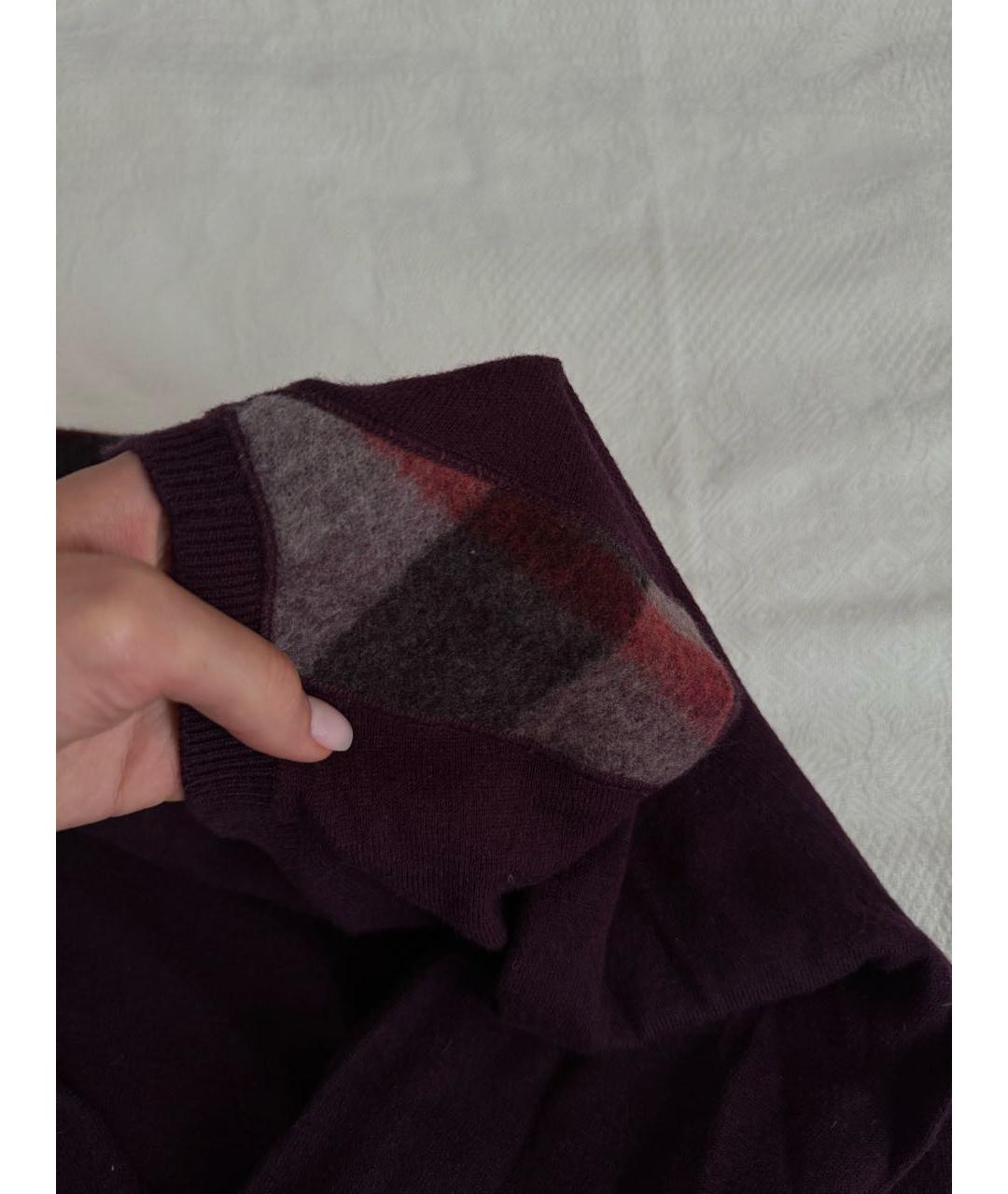 BURBERRY Фиолетовый шерстяной джемпер / свитер, фото 3