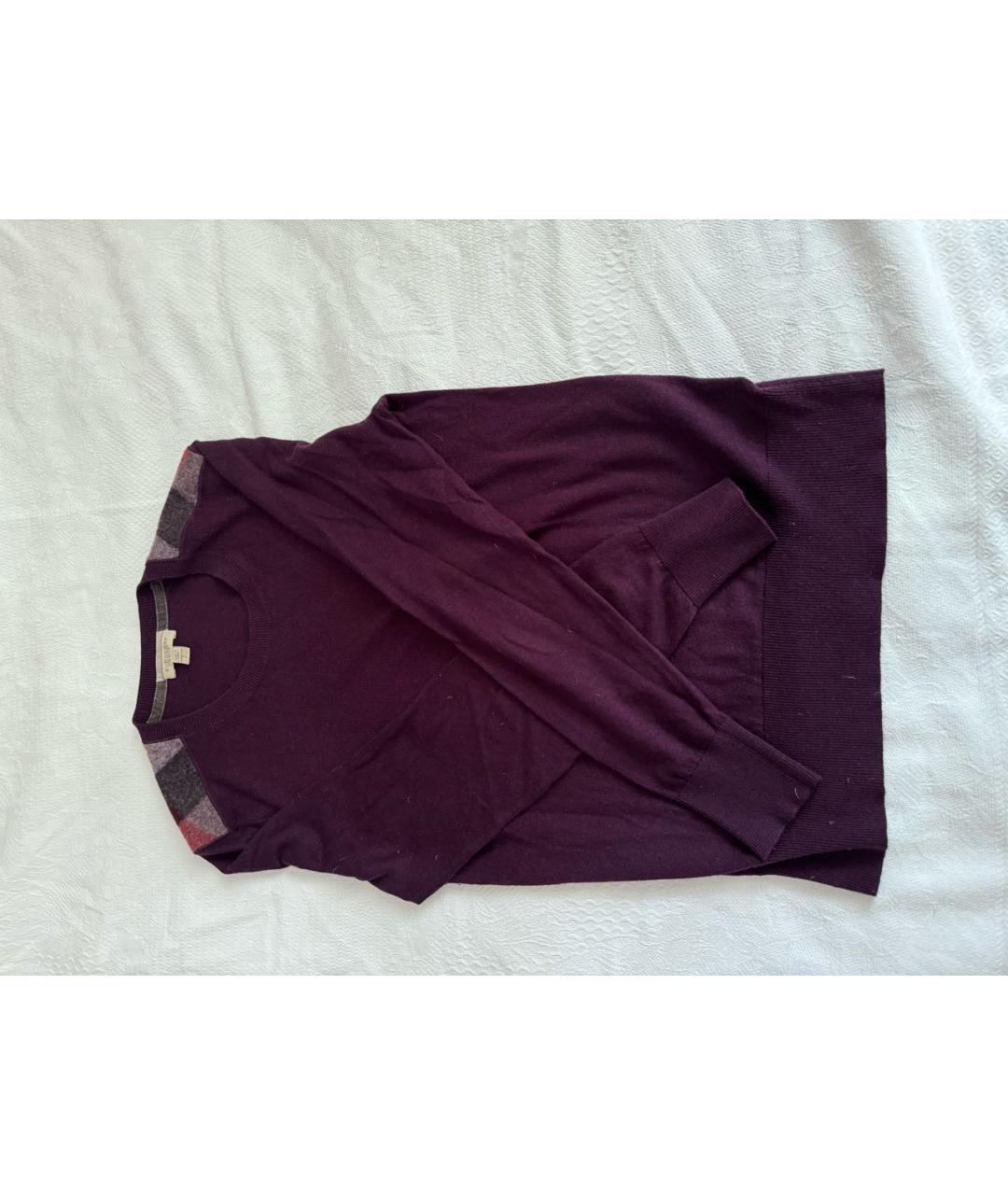 BURBERRY Фиолетовый шерстяной джемпер / свитер, фото 6