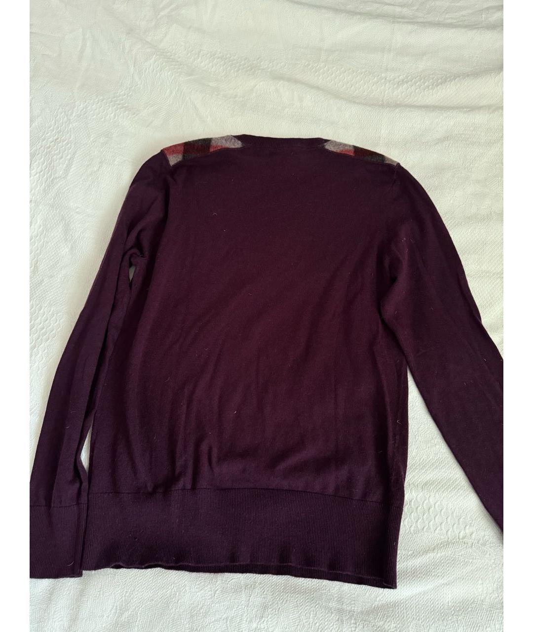 BURBERRY Фиолетовый шерстяной джемпер / свитер, фото 4