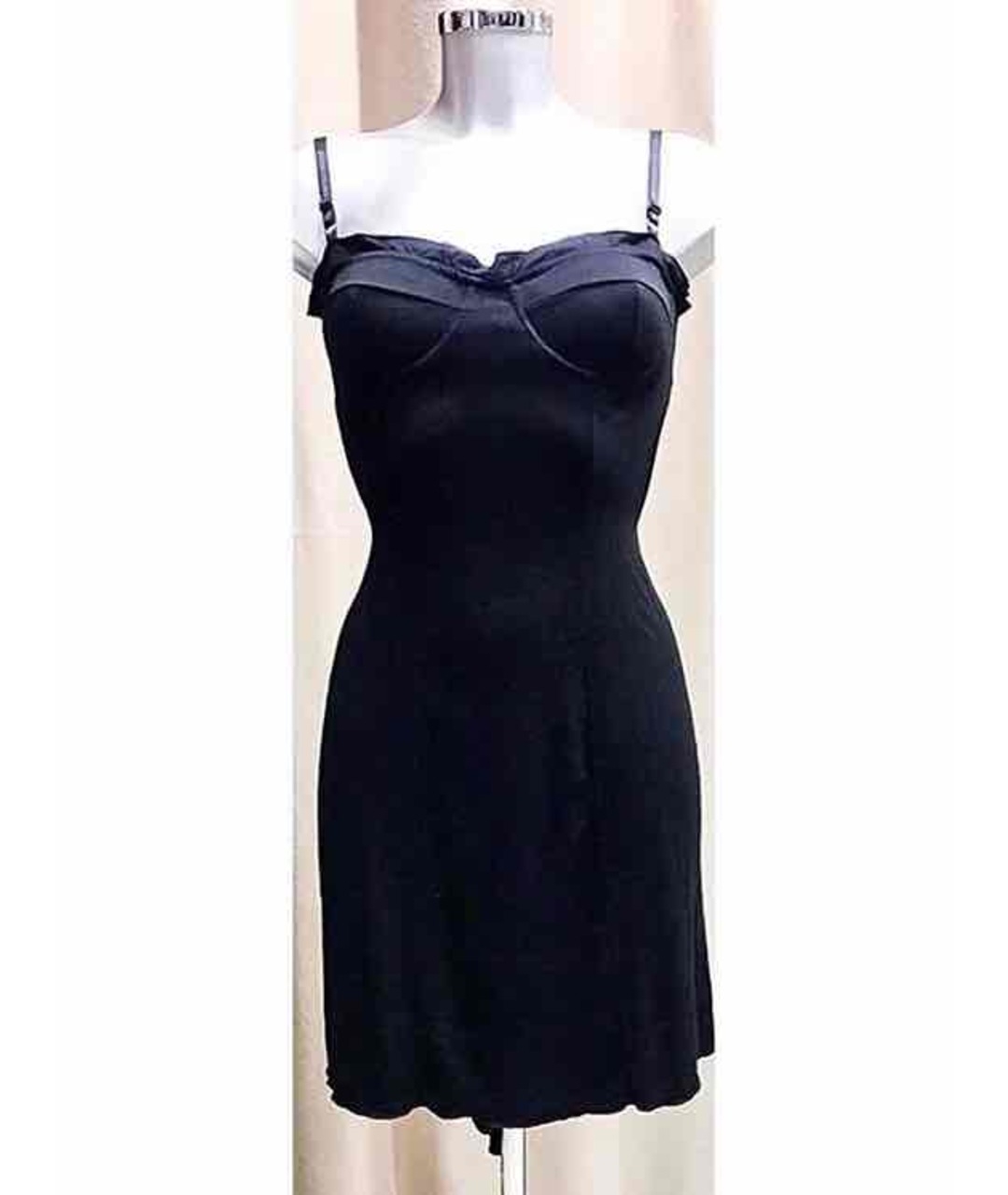 DENNY ROSE Черное хлопко-эластановое вечернее платье, фото 3