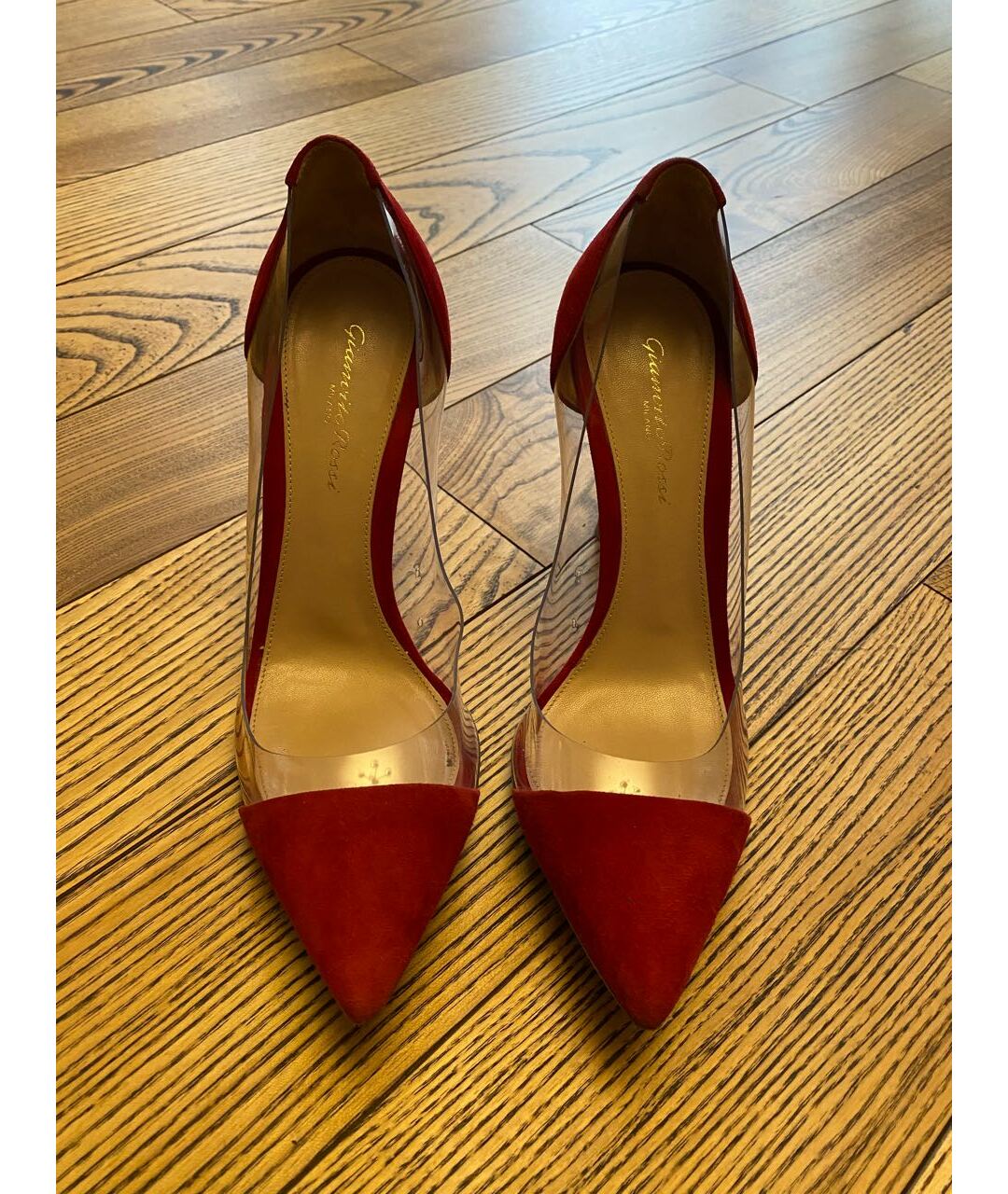 GIANVITO ROSSI Красные замшевые туфли, фото 2