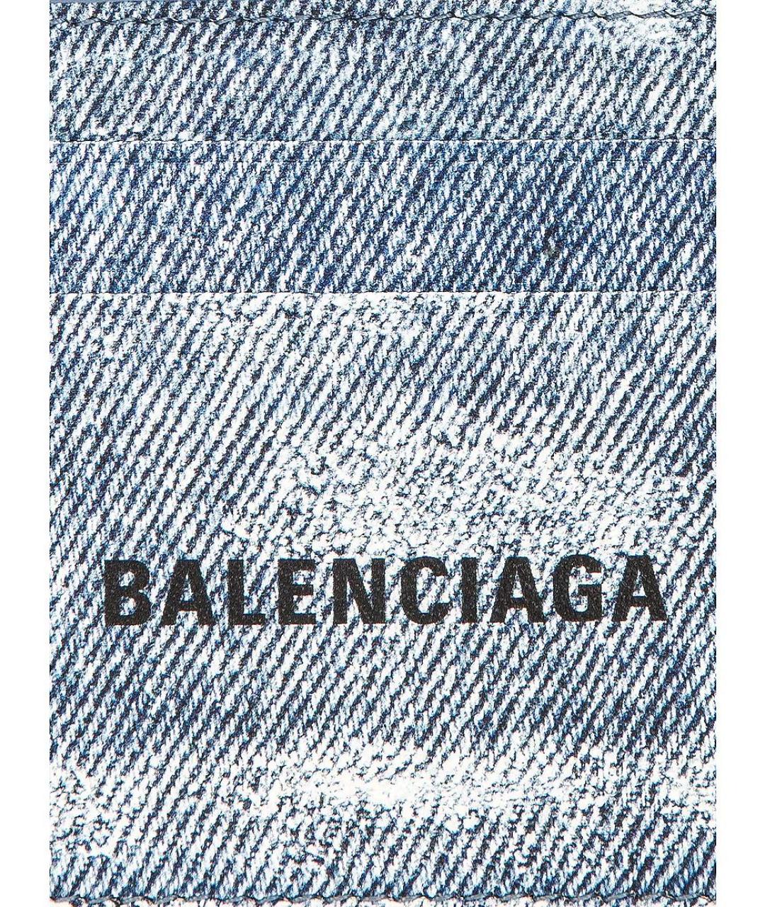 BALENCIAGA Голубой кожаный кардхолдер, фото 3