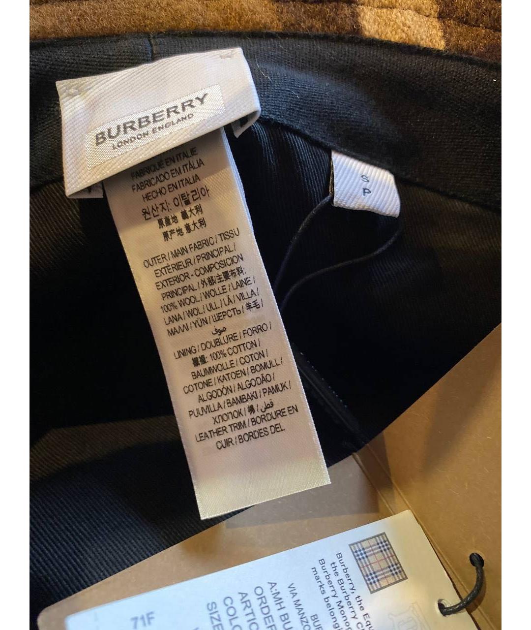 BURBERRY Коричневая шерстяная панама, фото 8