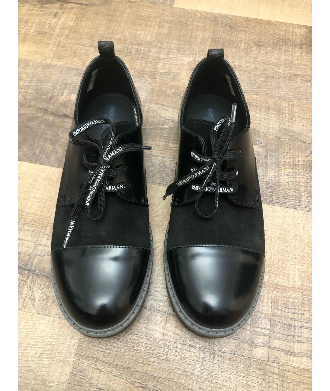 EMPORIO ARMANI Черные кожаные ботинки, фото 9