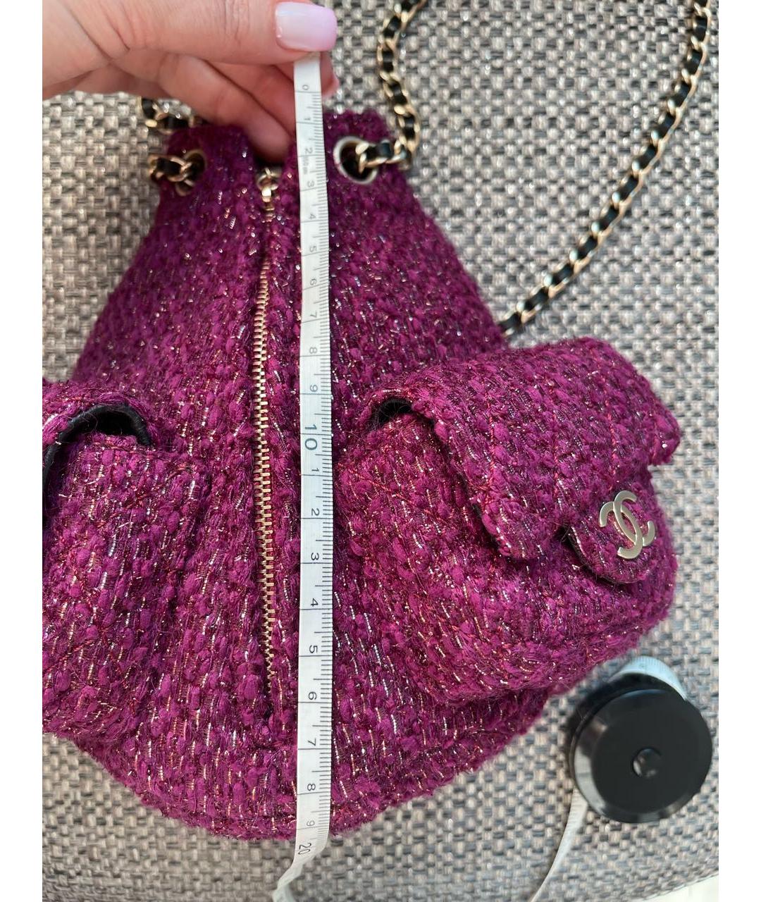 CHANEL Розовый твидовый рюкзак, фото 2