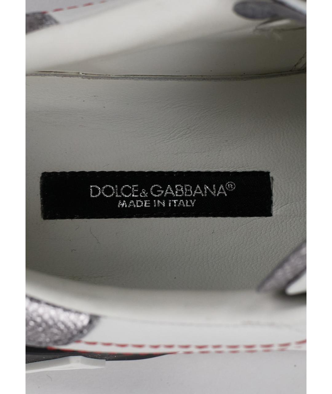 DOLCE&GABBANA Белые кожаные кеды, фото 5