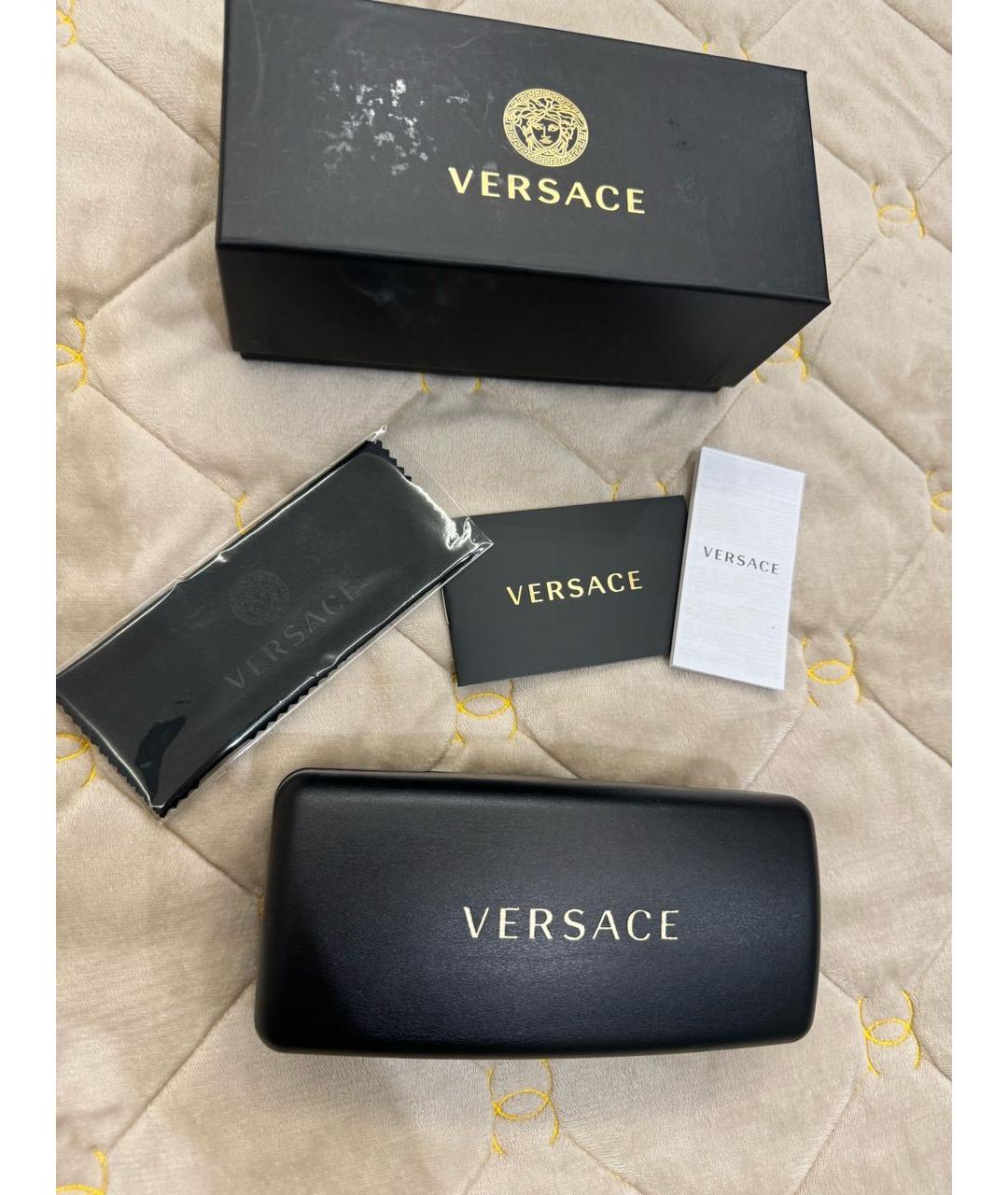 VERSACE Серебряные металлические солнцезащитные очки, фото 3