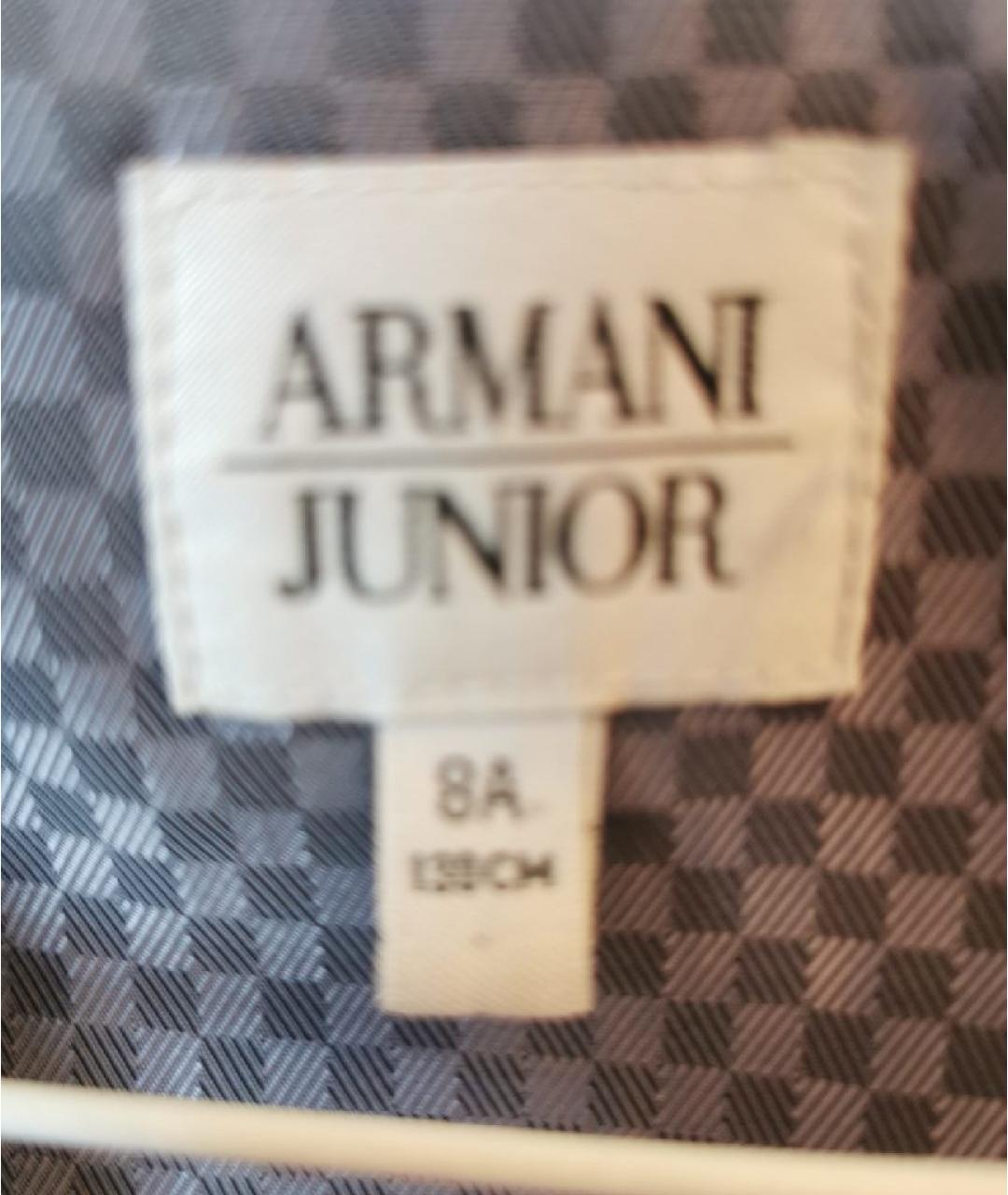 ARMANI JUNIOR Темно-синий шерстяной жакет / жилет, фото 3