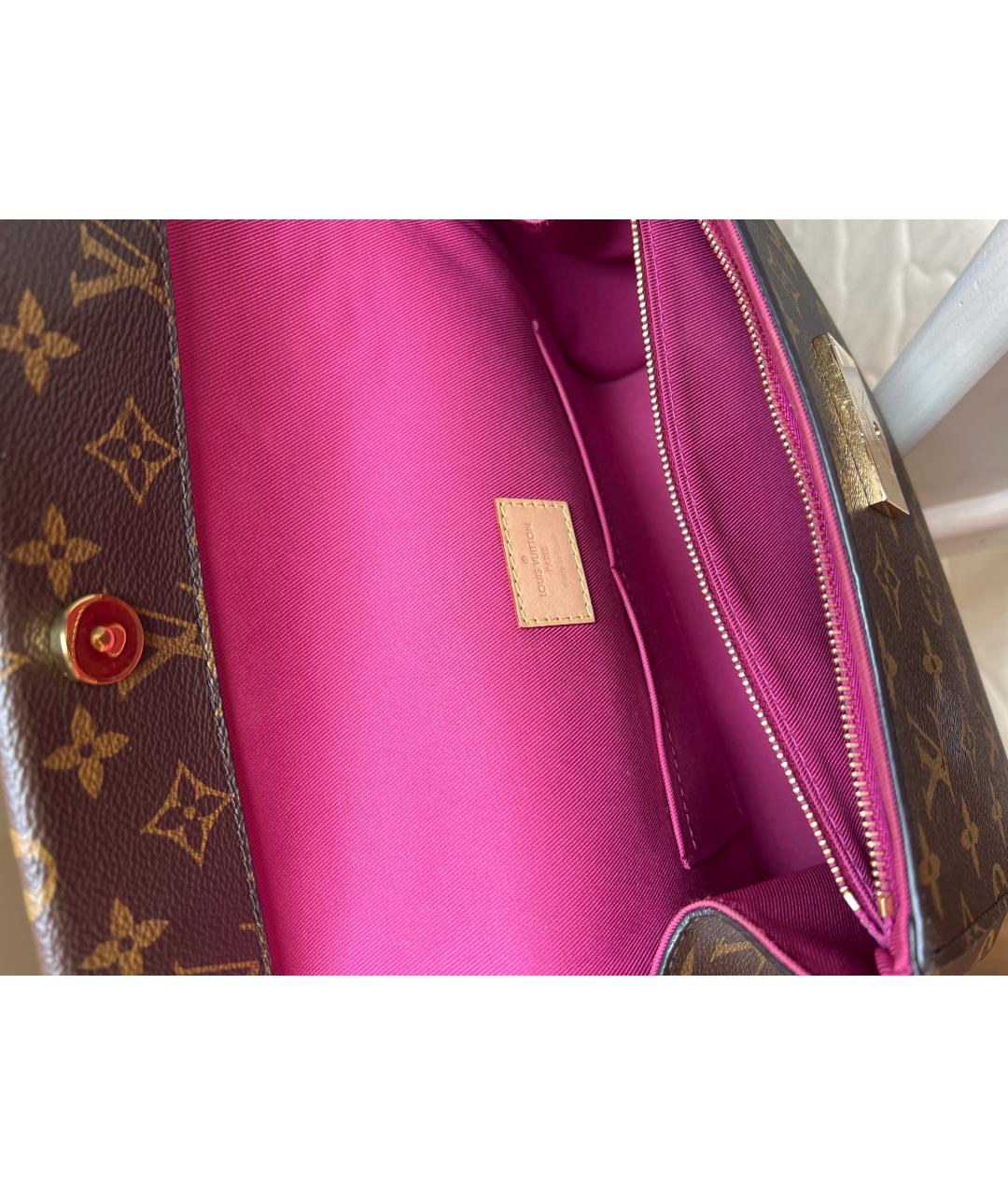 LOUIS VUITTON Коричневая кожаная сумка через плечо, фото 4