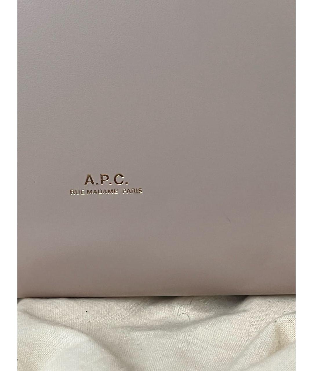 A.P.C. Розовая кожаная сумка через плечо, фото 8