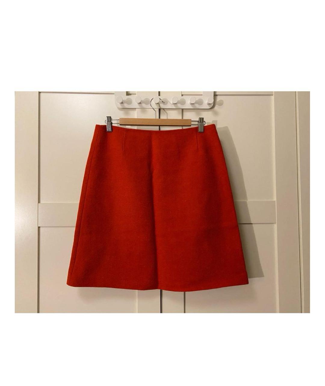 WEEKEND MAX MARA Красная шерстяная юбка мини, фото 2