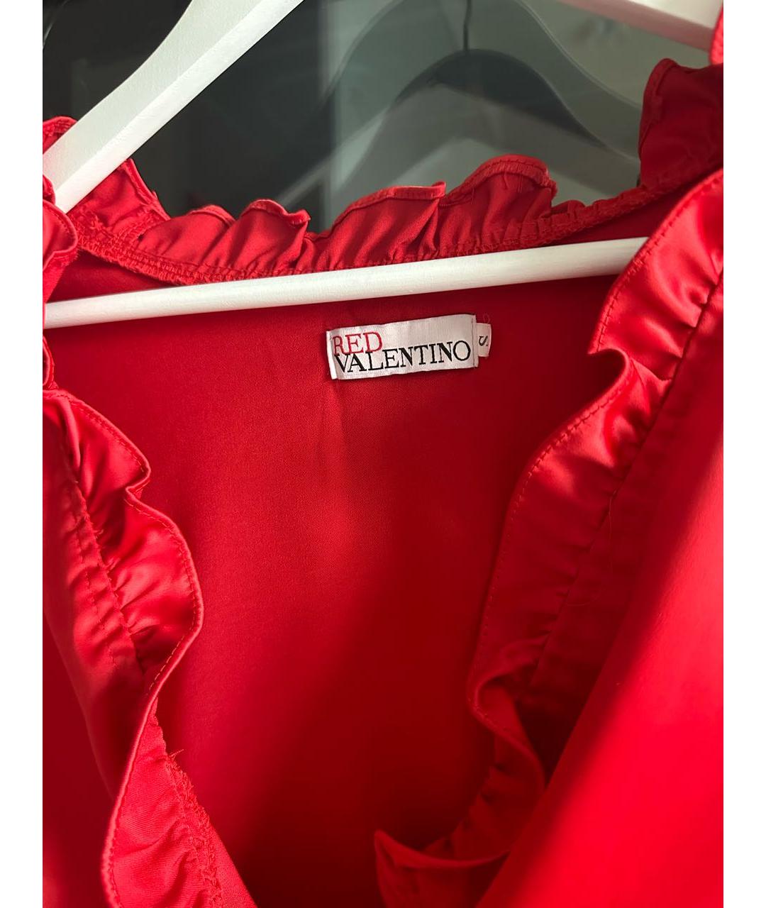RED VALENTINO Красное атласное повседневное платье, фото 3