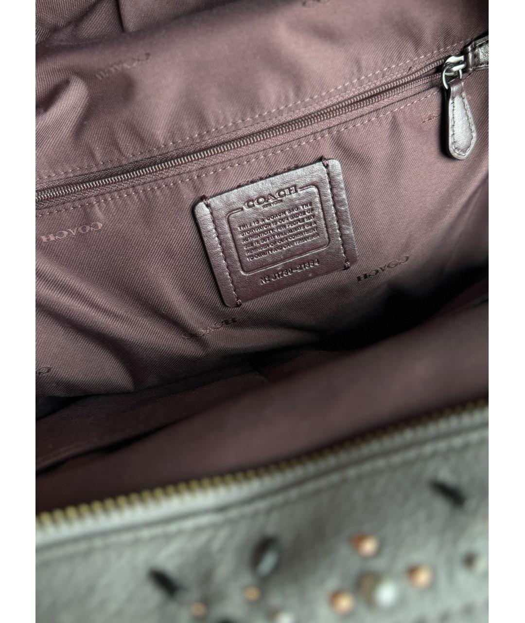 COACH Серый кожаный рюкзак, фото 8