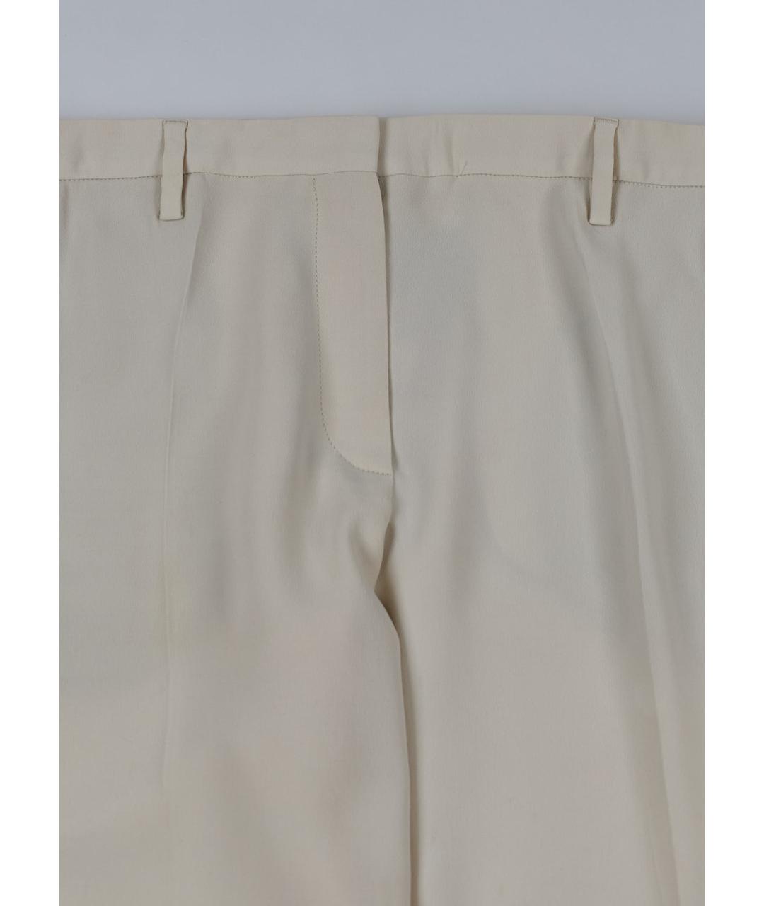 BRUNELLO CUCINELLI Белые ацетатные брюки широкие, фото 4