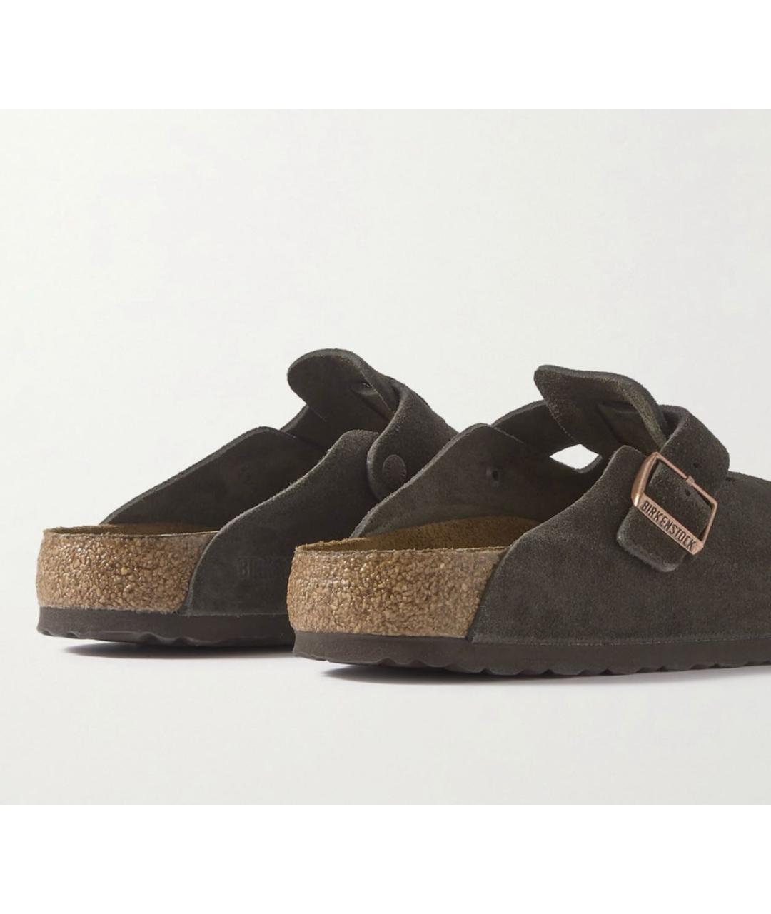 BIRKENSTOCK Коричневые замшевые сабо, фото 4