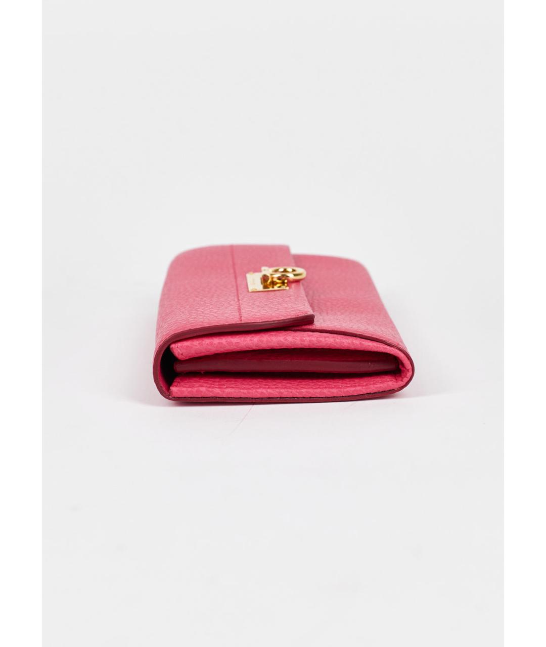 SALVATORE FERRAGAMO Розовый кожаный кошелек, фото 2