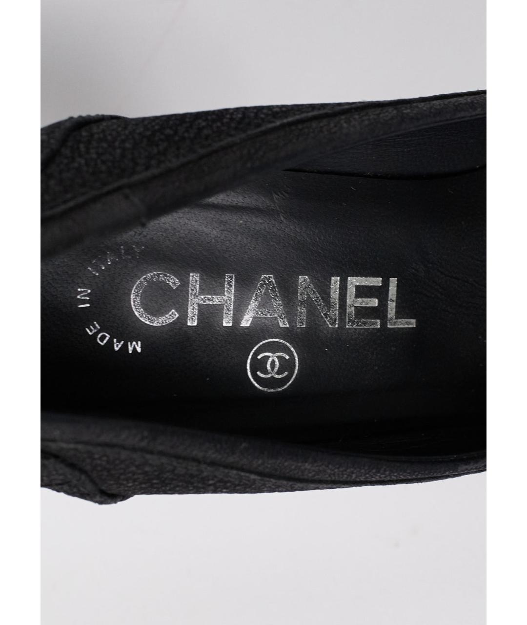 CHANEL Черные кожаные туфли, фото 5