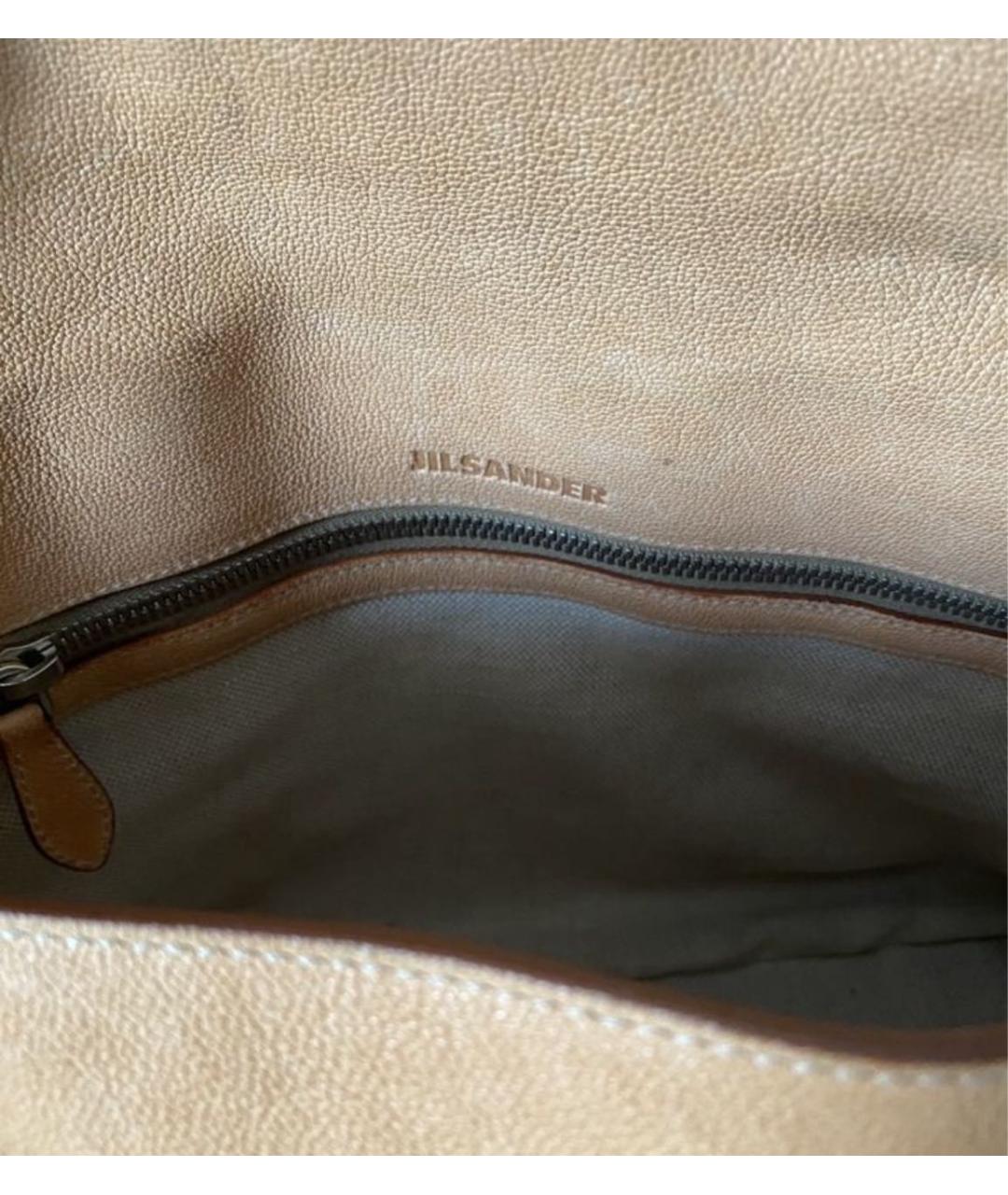 JIL SANDER Коричневая кожаная сумка тоут, фото 4