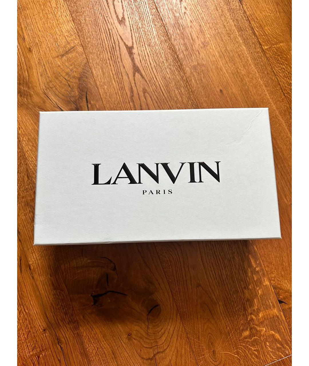 LANVIN Серые кожаные низкие кроссовки / кеды, фото 2