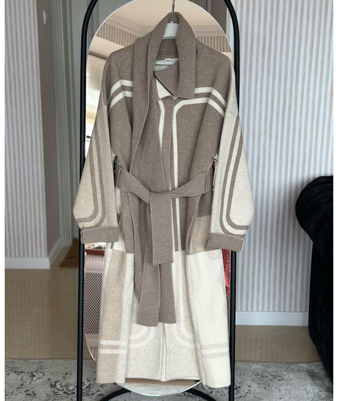 HERMES Бежевое кашемировое пальто, фото 2