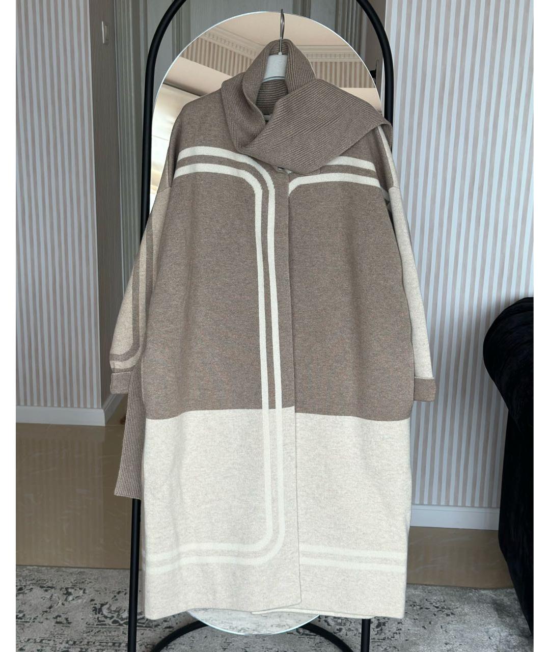 HERMES Бежевое кашемировое пальто, фото 9