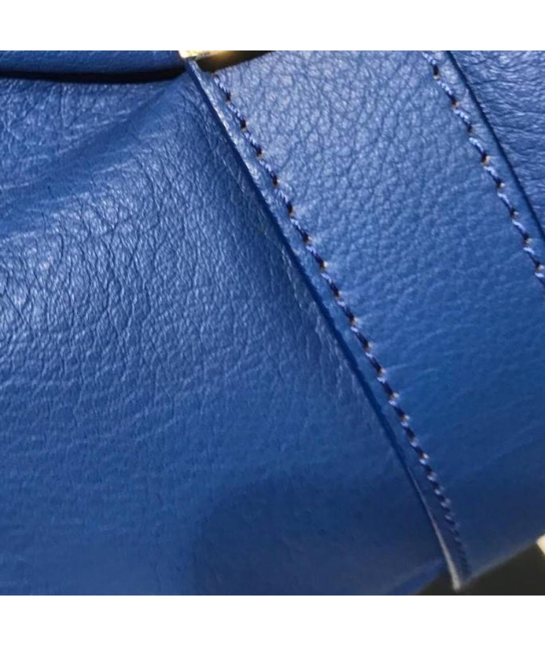 BLUMARINE Синяя кожаная сумка через плечо, фото 4