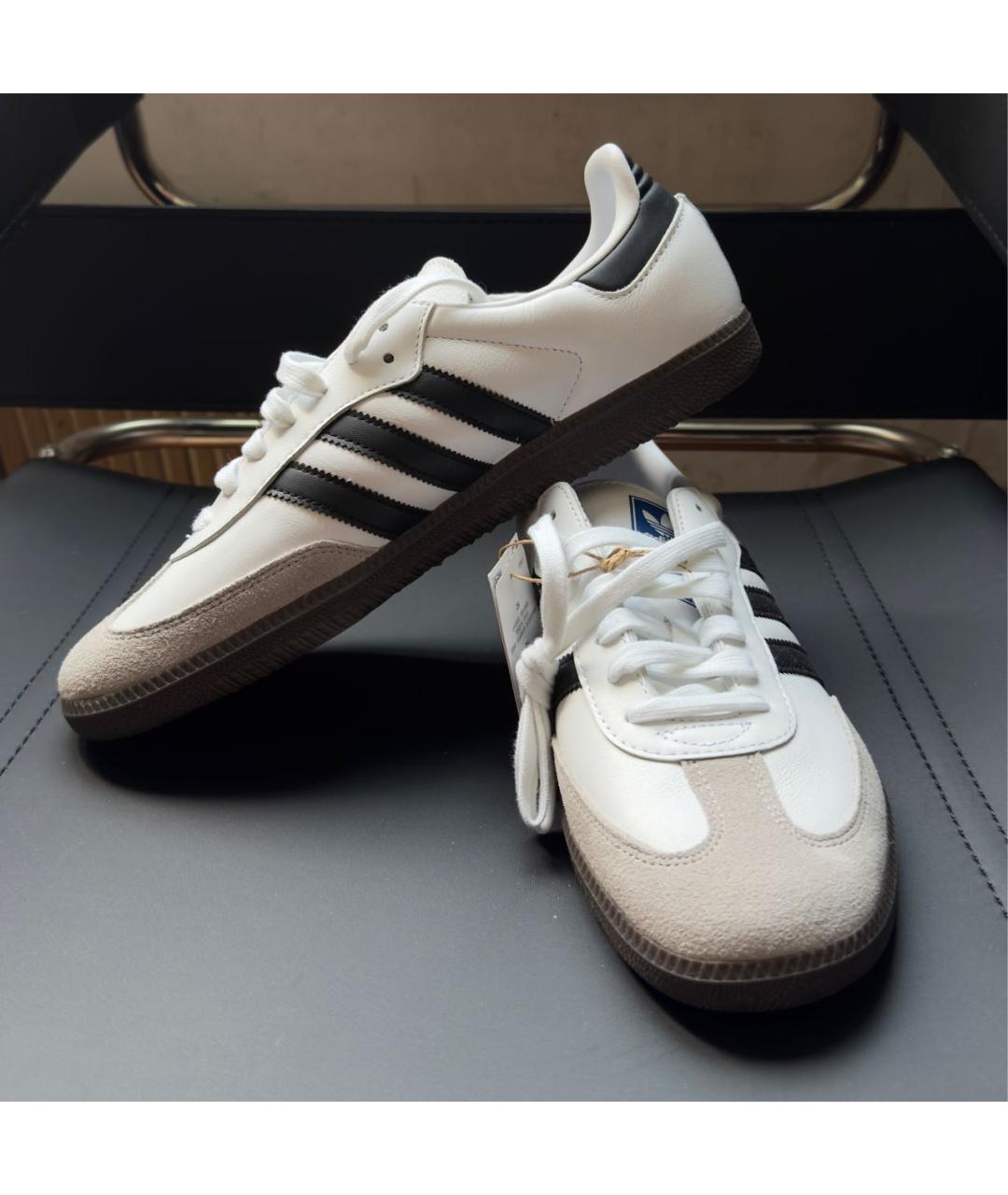ADIDAS Белые кожаные низкие кроссовки / кеды, фото 6