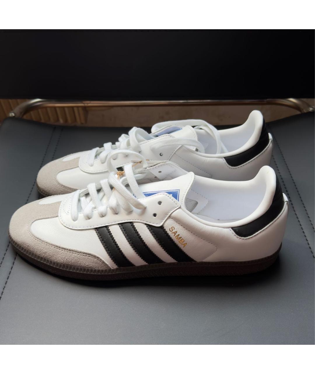 ADIDAS Белые кожаные низкие кроссовки / кеды, фото 3