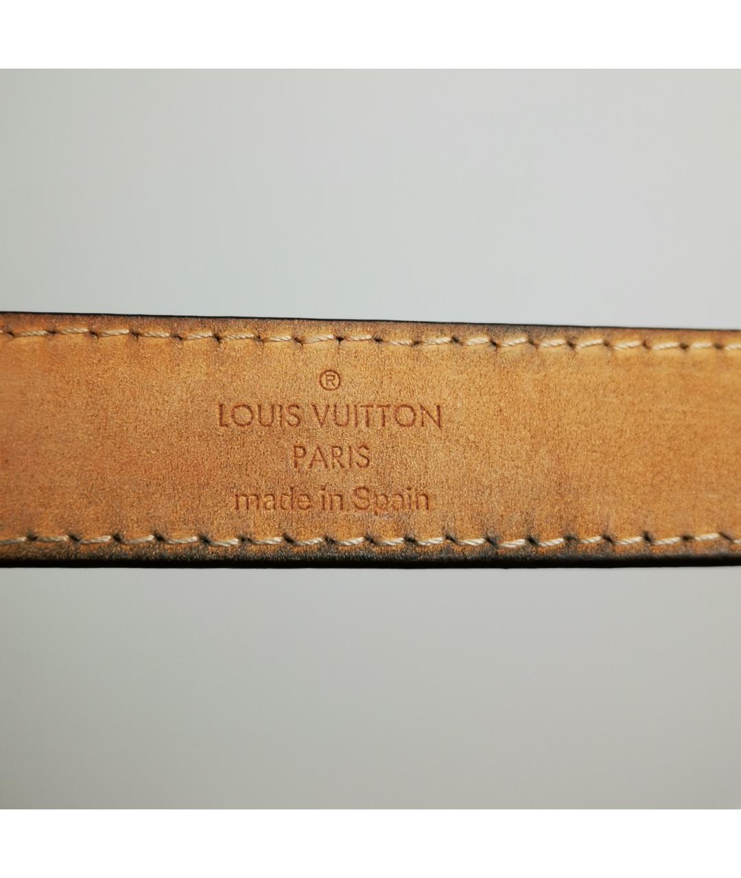 LOUIS VUITTON Коричневый кожаный ремень, фото 3