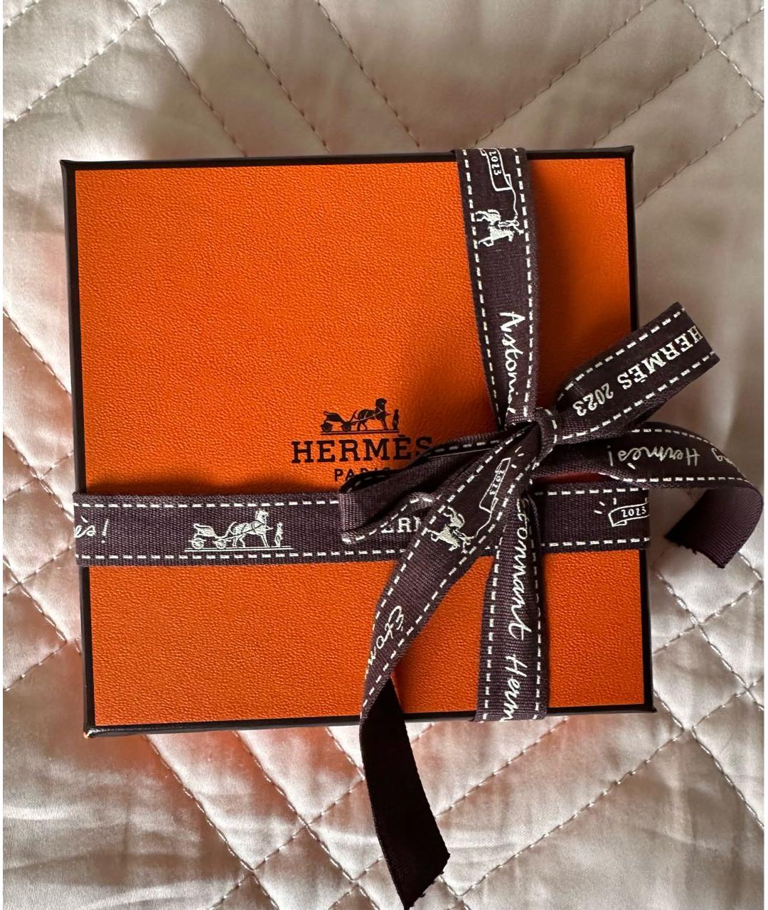 HERMES Оранжевый кожаный браслет, фото 4