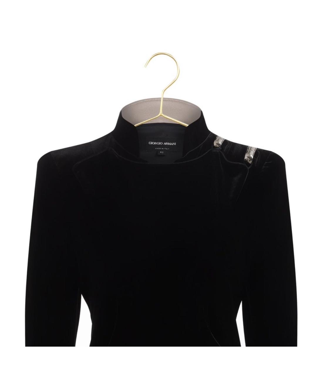 GIORGIO ARMANI Черный шелковый жакет/пиджак, фото 3