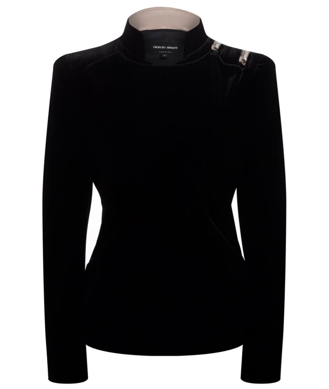 GIORGIO ARMANI Черный шелковый жакет/пиджак, фото 1