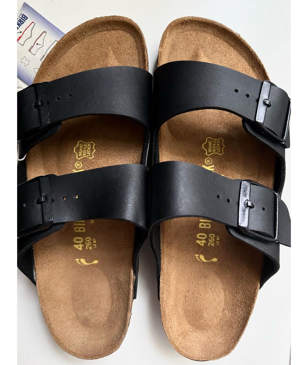 BIRKENSTOCK Черные кожаные сандалии, фото 3