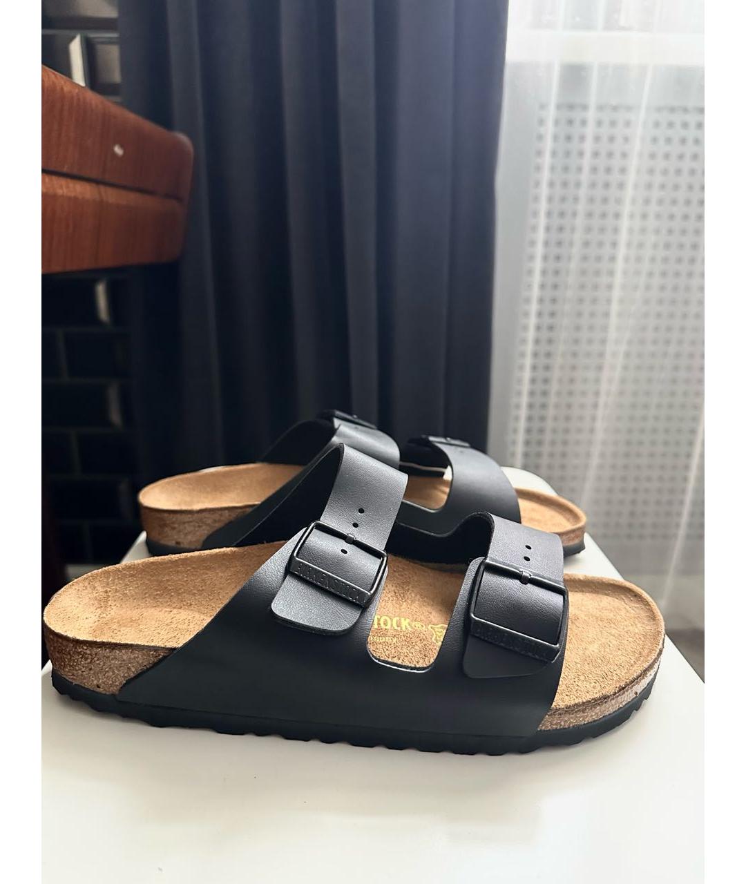 BIRKENSTOCK Черные кожаные сандалии, фото 6