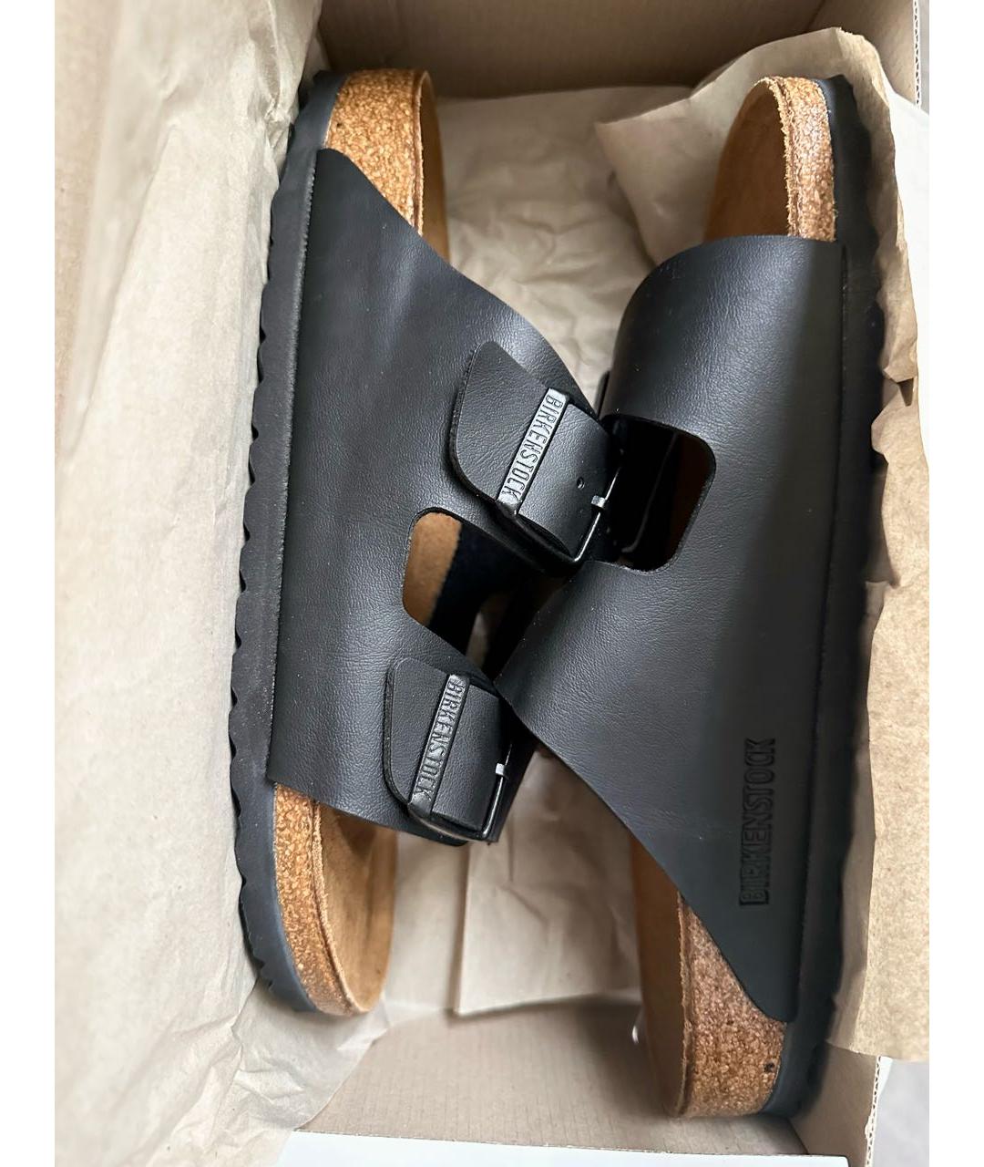 BIRKENSTOCK Черные кожаные сандалии, фото 4