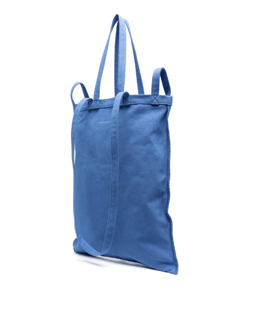 MM6 MAISON MARGIELA Голубая хлопковая пляжная сумка, фото 3