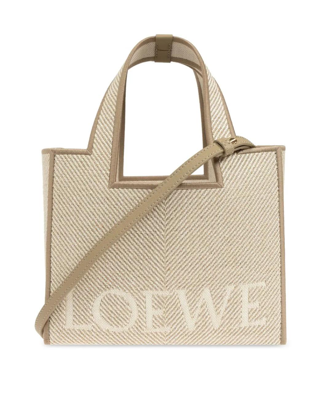 LOEWE Бежевая сумка тоут, фото 1