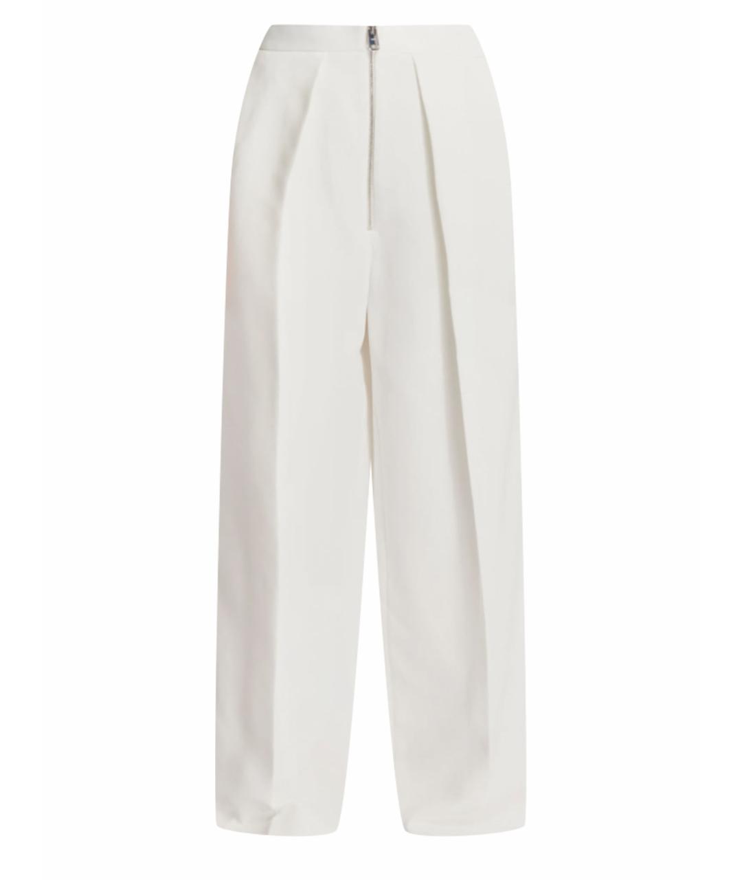 KHAITE Белые вискозные прямые брюки, фото 1