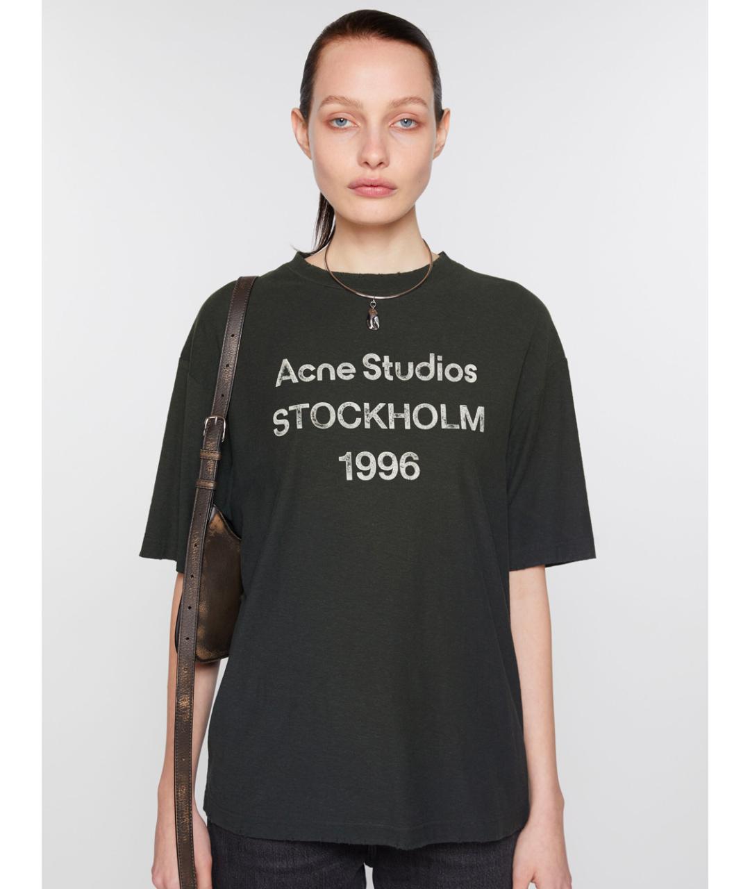 ACNE STUDIOS Серая хлопковая футболка, фото 2