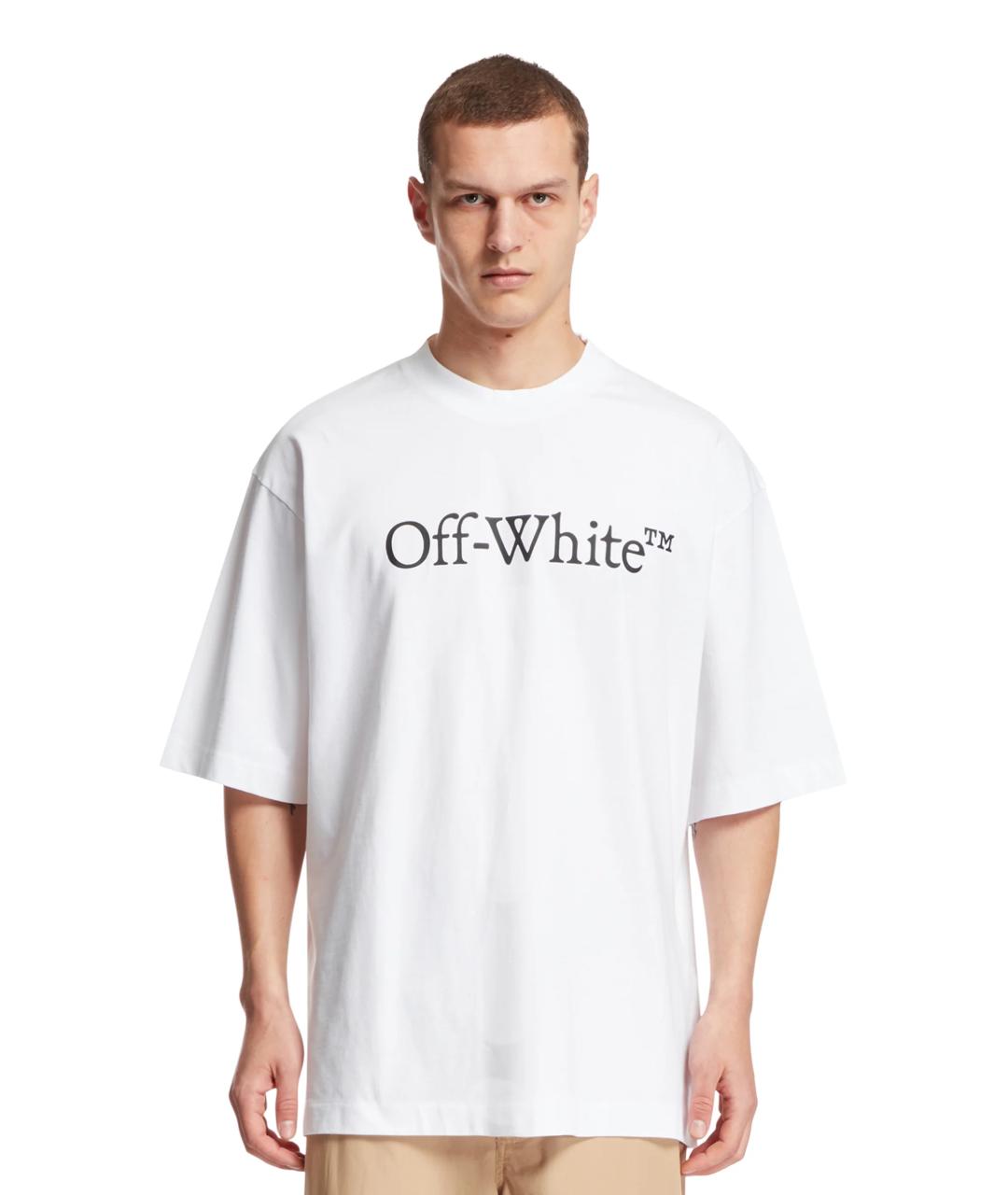 OFF-WHITE Белая хлопковая футболка, фото 6