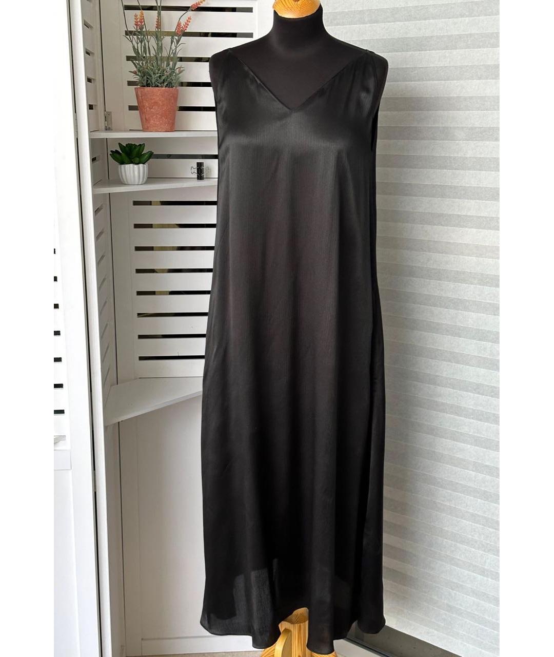 SALVATORE FERRAGAMO Черное шелковое вечернее платье, фото 2