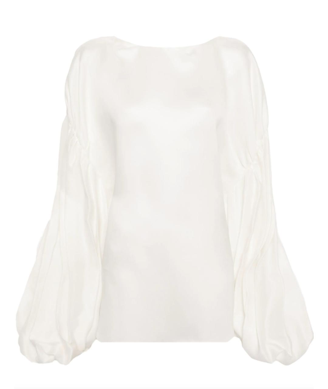 KHAITE Белая шелковая блузы, фото 1