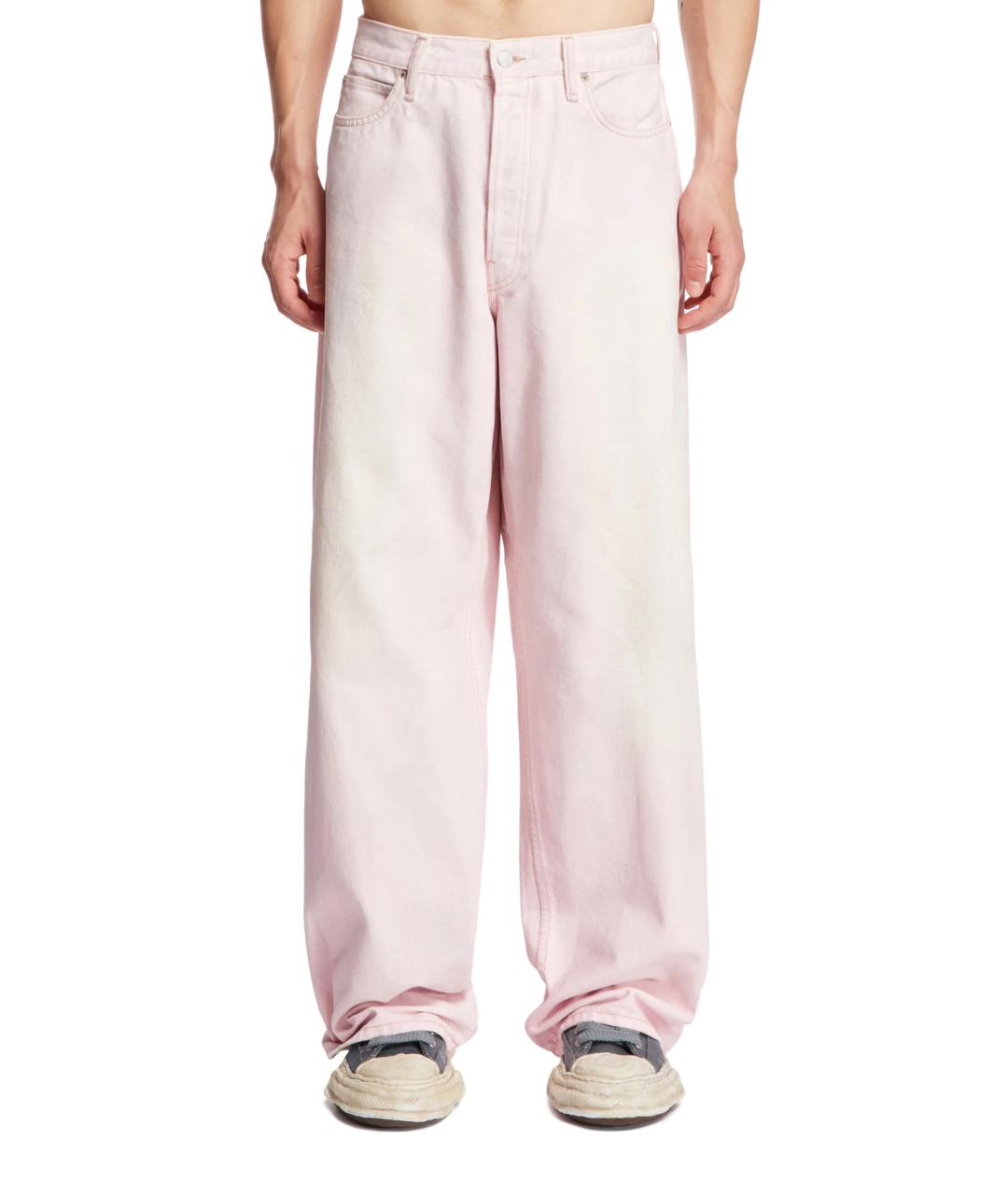 ACNE STUDIOS Розовые хлопковые прямые джинсы, фото 6