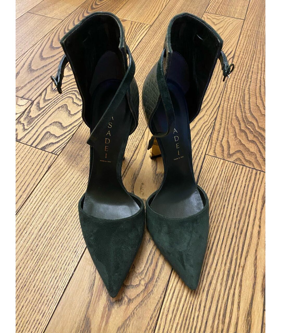 CASADEI Зеленые туфли из экзотической кожи, фото 2