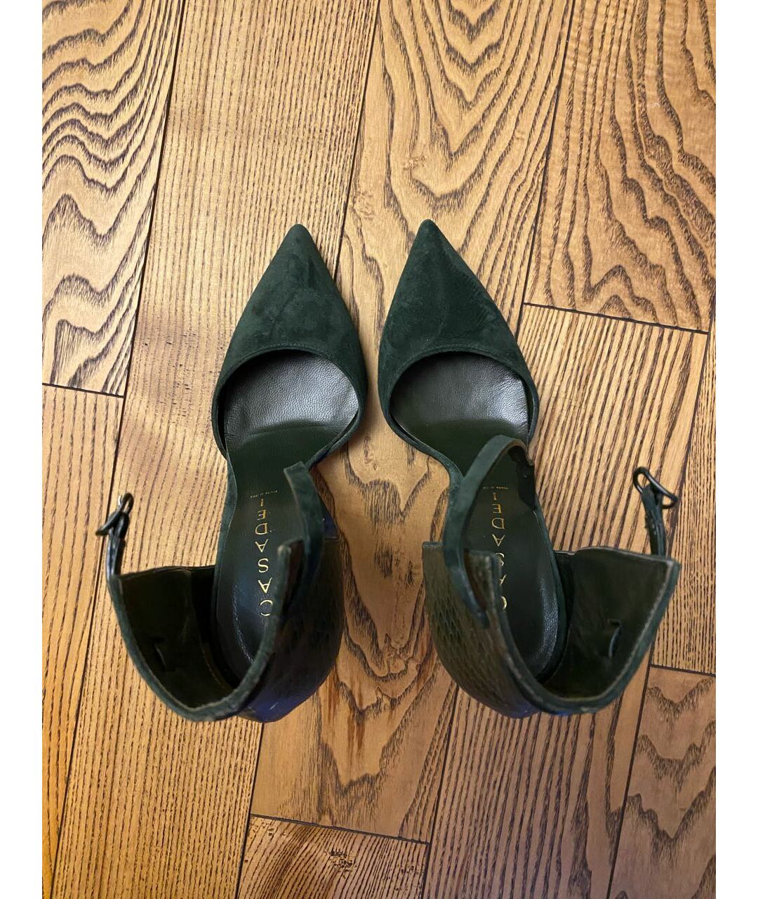 CASADEI Зеленые туфли из экзотической кожи, фото 3
