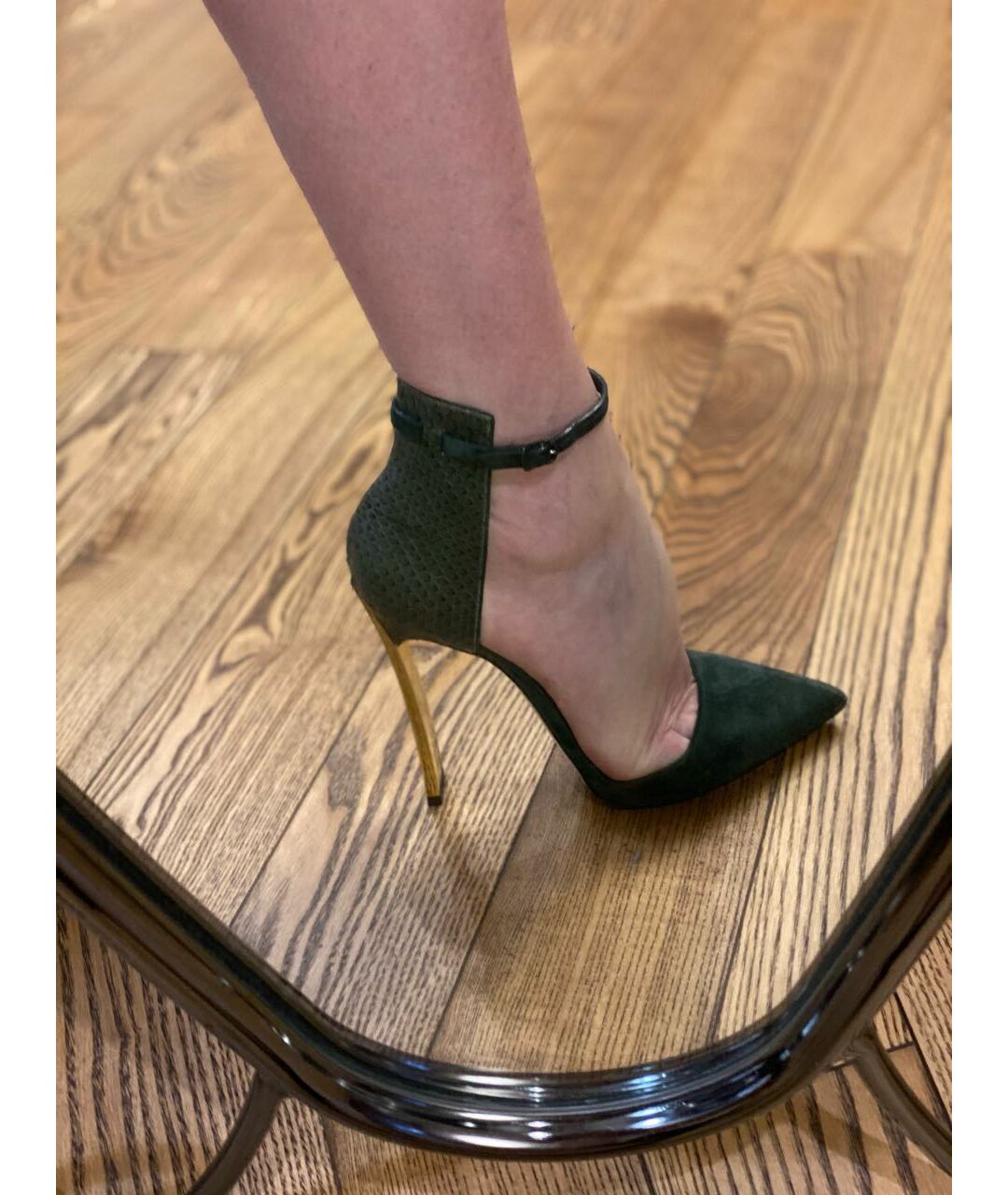 CASADEI Зеленые туфли из экзотической кожи, фото 6